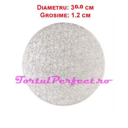 Ø30 cm, Platforma / Drum argintiu rotund grosime 1,2 cm, dimensiune 30,0 cm