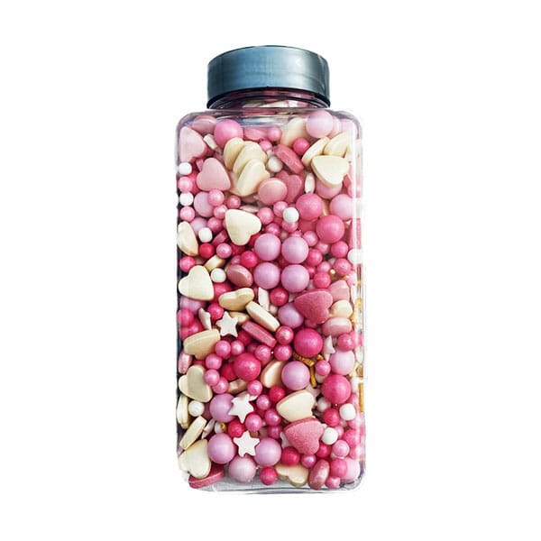 perle de zahar confeti roz cu crem