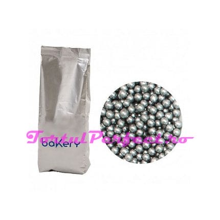 Perle din zahar argintii 4 mm 1 kg