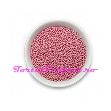 Perle de zahar roz 1 – 2 mm 100g