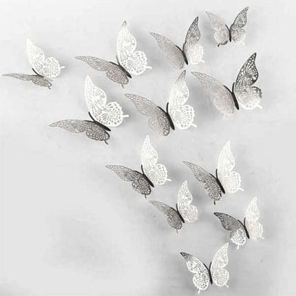 Fluturi 3D argintii
