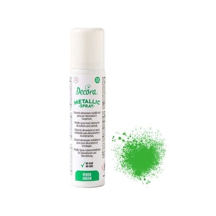 colorant alimentra spray verde metalizat Decora