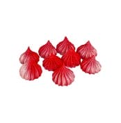 decoratiuni din zahar topper – mini bezele rosii cu stralucire argintie 9buc