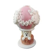 decoratiune din zahar ursulet in balon roz