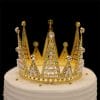 coronita aurie cu perle topper tort