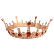 coronita aurie cu strasuri rosii