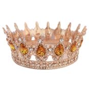 coronita tiara aurie cu strasuri aurii